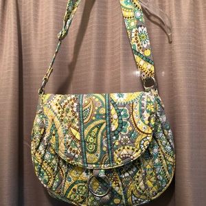 Vera Bradley Lemon Parfait Saddle Bag